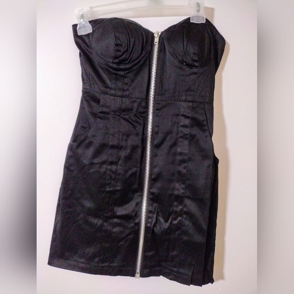 Black strapless dress